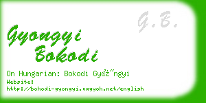 gyongyi bokodi business card